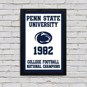 Limited Edition 1982 Penn State College Football National Championship Poster - Nittany Lions Print Art - 13x19"