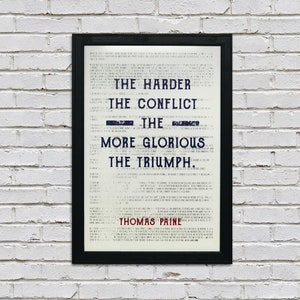Thomas Paine Quote Poster: Limited Edition Patriotic Art Print (13x19")