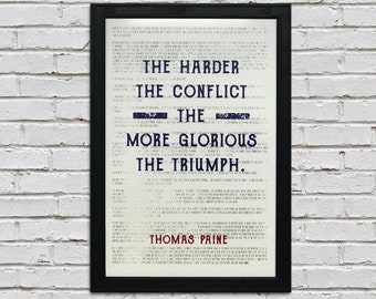 Thomas Paine Quote Poster: Limited Edition Patriotic Art Print (13x19")