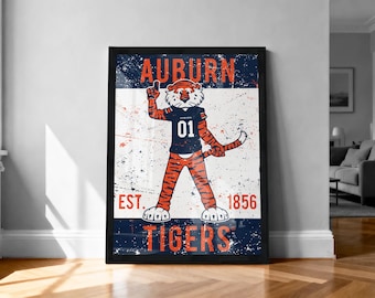 Auburn Tigers Aubie the Tiger Mascot Poster Art Print