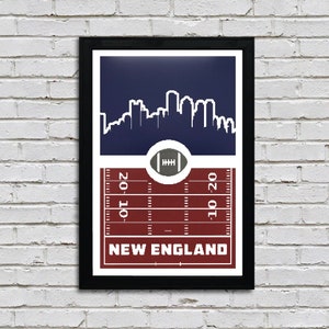 Limited Edition New England Patriots Poster - Retro Art Print - 13x19&quot;