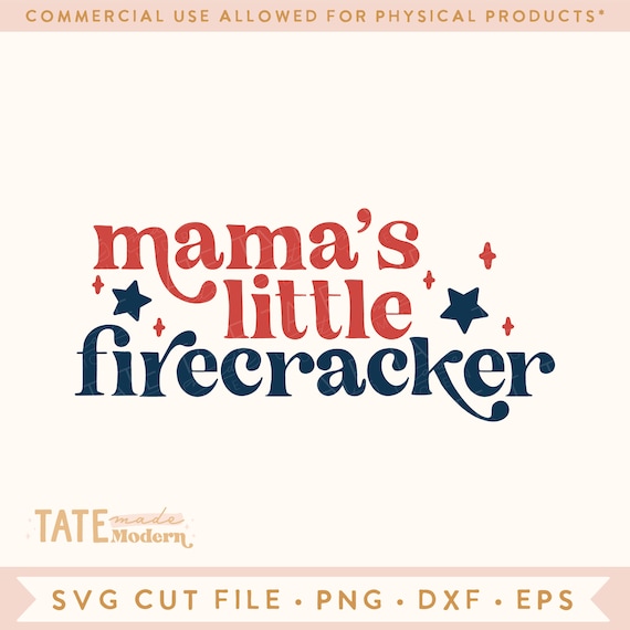 Mama's little firecracker SVG cut file - retro 4th of July svg, mama and me 4th of July svg shirt, July png- Commercial Use, Digital File