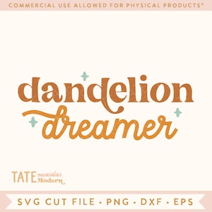 Löwenzahn Träumer SVG schneiden Datei - Retro Mädchen Shirt svg, Tagtraum Anhänger Png, Boho Sommer Mädchen svg - Kommerzielle Nutzung, digitale Datei
