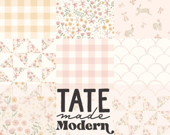 Patchwork Watercolor spring ditsy floral Seamless Pattern File - Cheater Quilt pink yellow spring seamless pattern, daisy floral seamless