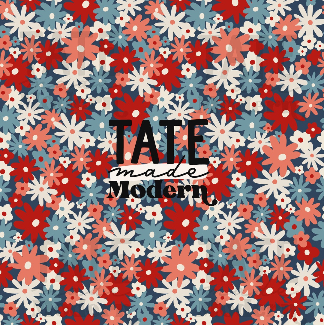 Ditsy Retro Floral Seamless Pattern File - 4th of July Retro Seamless ...