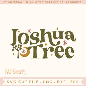 Joshua Tree Boho rétro SVG coupe fichier, svg sud-ouest, Californie svg rétro, palmiers svg - usage commercial, fichier numérique