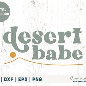 Desert babe boho SVG plik do cięcia, Southwest Arizona SVG, California retro SVG, Joshua Tree palm desert SVG - Użycie komercyjne, Plik cyfrowy