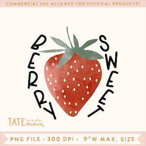 Baies sucrées PNG pour sublimation - mignon fraise d'été png, fraise ferme png - usage commercial, fichier numérique