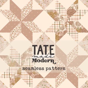 Arquivo de padrão sem costura floral de outono em estilo patchwork - Padrão sem costura para colcha patchwork simplificada, colcha sem costura para menina em tom malva