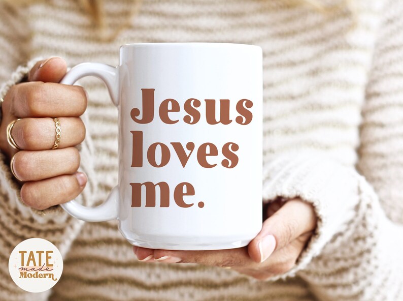 Jesus loves me svg, retro Christian Valentine svg, minimal christian png - Commercial Use, Digital File image 3