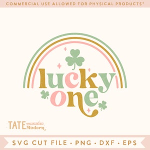 Lucky one SVG cut file - rétro 1er anniversaire St. Patricks Day svg, mignon premier anniversaire chanceux png - Utilisation commerciale, Fichier numérique