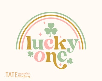 Lucky one SVG cut file - retro 1st birthday St. Patricks Day svg, cute first lucky birthday png - Commercial Use, Digital File