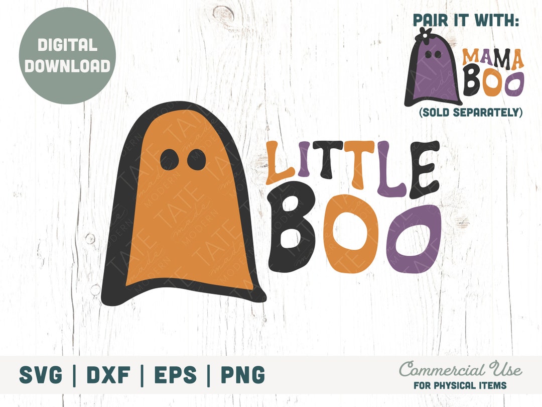Little Boo Retro SVG Cut File Retro Halloween Svg Mommy and - Etsy