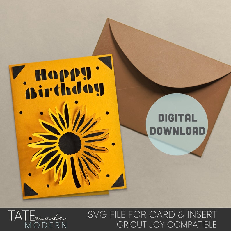 Download Cricut Joy Happy Birthday Sunflower Pop-Up Card SVG Insert ...
