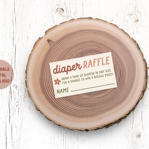 PRINTABLE Diaper Raffle Cards - Boho Desert Baby Shower, Cactus sud-ouest baby shower | TÉLÉCHARGEMENT NUMÉRIQUE