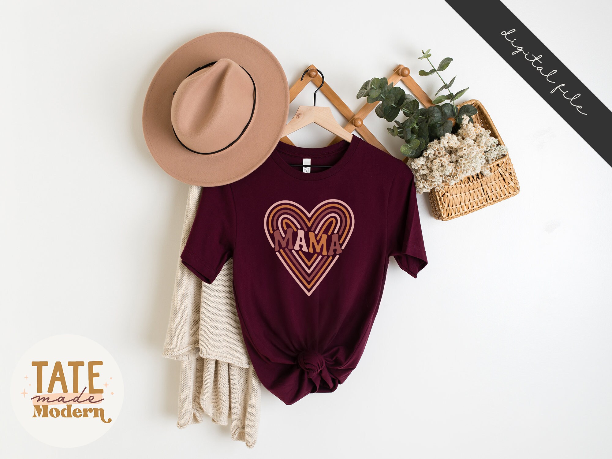 Mama Retro Heart SVG Cut File - Groovy Mama Shirt Svg, Mama Vibes Svg ...