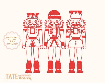 Hand-drawn Nutcrackers SVG cut file - Christmas Ballet SVG - Vintage Holiday PNG