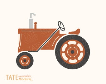 Red farm tractor SVG cut file - vintage style tractor svg, farm kid svg, rust tractor png - Commercial Use, Digital File