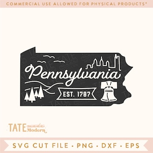 Arquivo de corte SVG vintage da Pensilvânia - Pennsylvania home svg, Philadelphia liberty bell svg, Penn state svg - Uso comercial, arquivo digital