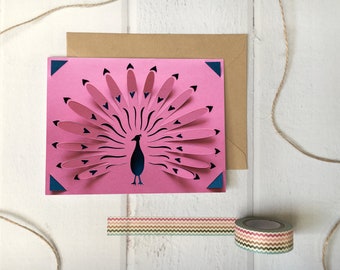 Cricut Joy Peacock Valentine's Day Pop-Up SVG Insert Card, Thinking of you svg card, Thank you svg card - PERSONAL Use, Digital File