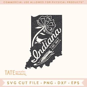 Vintage Indiana SVG geschnitten Datei - Indiana Haus svg, Indiana Zustand Symbole svg, midwest svg, Indiana Karte svg - Kommerzielle Nutzung, digitale Datei