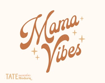 Mama Vibes Retro SVG cut file - Retro Mama svg for t-shirt, Vintage groovy mama svg, Mom life shirt svg - Commercial Use, Digital File