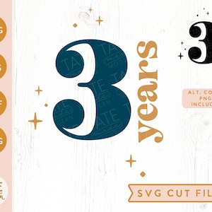 3 Jahre SVG geschnitten Datei - retro dritter Geburtstag Shirt svg, retro 3. Geburtstag svg, 3 Jahre alt png - kommerzielle Nutzung, digitale Datei