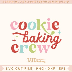 Arquivo de corte retrô SVG da Cookie Baking Crew, cozimento de biscoitos de Natal svg, camisa de cozimento de férias svg, sublimação PNG - Uso comercial, arquivo digital
