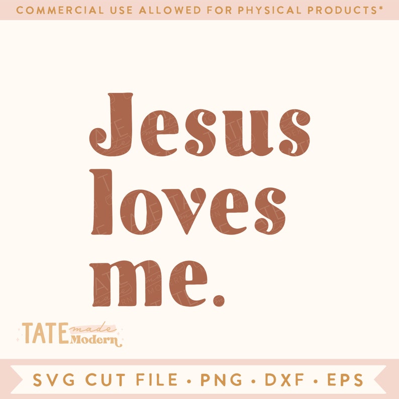 Jesus loves me svg, retro Christian Valentine svg, minimal christian png - Commercial Use, Digital File image 1