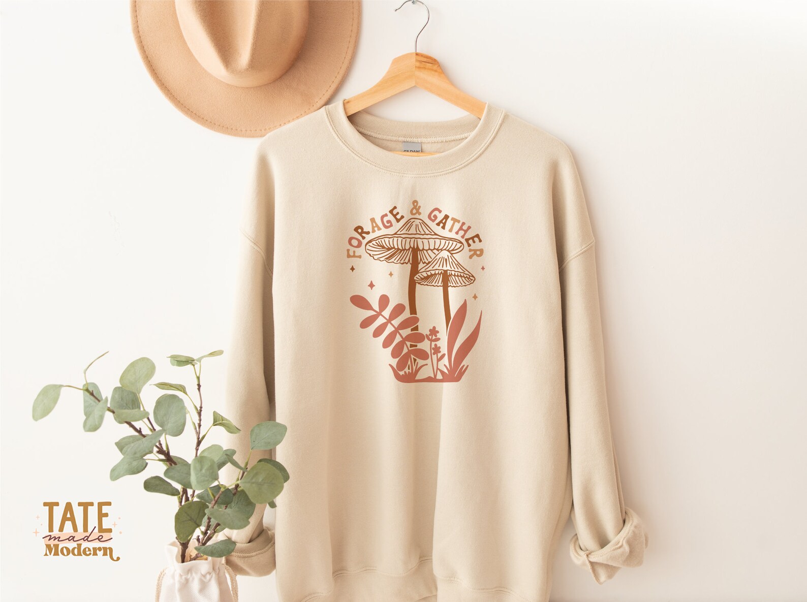 Foraged Svg Forage & Gather Retro SVG Cut File - Retro Fall Mushroom Svg, Hippie ...