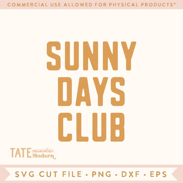 Sunny Days Club SVG gesneden bestand - Retro zomer kind svg, zomer citaat svg kind shirt, Sunshine crew svg - commercieel gebruik, digitaal bestand