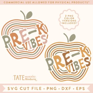 Pre-K Vibes SVG cut file - Retro back to school svg, retro Pre-K svg shirt, first day of school Pre-k svg - Commercial Use, Digital File