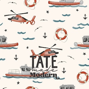 Sea Rescue watercolor Seamless Pattern File - water rescue seamless pattern, nautical seamless, rescue boats life ring seamless pattern