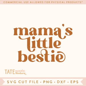Arquivo de corte SVG da melhor amiga da mamãe - Retro girl svg para camiseta, Dia das Mães svg, mamãe é minha melhor garota svg - Uso comercial, arquivo digital