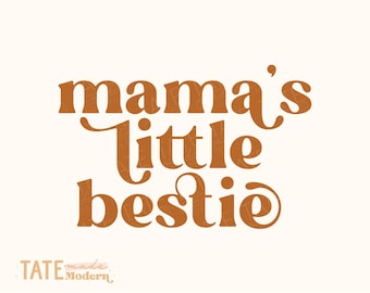 Mama's little bestie SVG cut file - Retro girl svg for t-shirt, Mother's Day svg, mama is my best girl svg- Commercial Use, Digital File