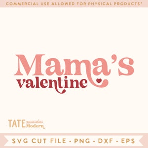 Mama&#39;s Valentine Retro SVG cut file bundle - little girl valentine shirt svg, mama&#39;s boy valentine png - Commercial Use, Digital File