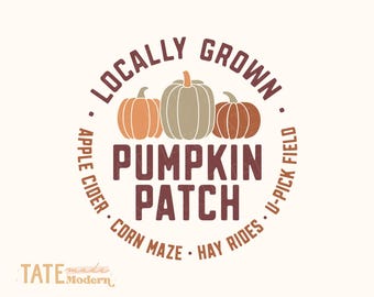 Kürbis Patch SVG schneiden Datei - Retro Herbst svg, Retro Pumpkin Patch Zeichen svg, modernes Bauernhaus Herbst svg - Kommerzielle Nutzung, digitale Datei