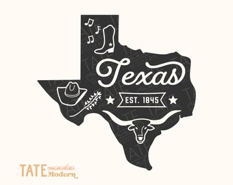 Vintage Texas SVG cut file - Texas home svg, Texas state svg for shirt, Texas bluebonnet svg, cowboy boot svg - Commercial Use, Digital File