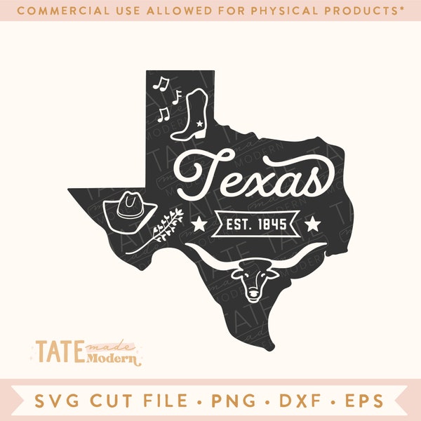 Vintage Texas SVG cut file - Texas home svg, Texas state svg for shirt, Texas bluebonnet svg, cowboy boot svg - Commercial Use, Digital File