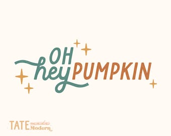 Oh hey pumpkin SVG cut file - Retro fall svg, autumn quote svg shirt, kid fall shirt svg, little pumpkin svg - Commercial Use, Digital File