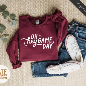 Oh hey game day SVG cut file - Football svg, soccer Mama shirt svg, baseball mom life svg, college football svg-Commercial Use, Digital File image 3