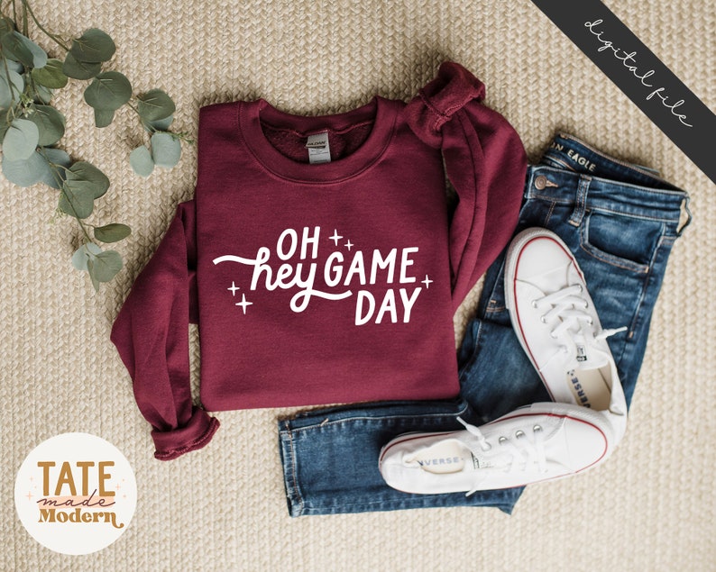 Oh hey game day SVG cut file - Football svg, soccer Mama shirt svg, baseball mom life svg, college football svg-Commercial Use, Digital File image 3