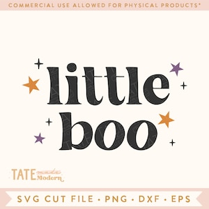 Little Boo SVG geschnittene Datei - Retro Halloween svg, Baby Halloween Shirt svg, gruseliges Kind svg, erstes Halloween svg - kommerzielle Nutzung, digitale Datei