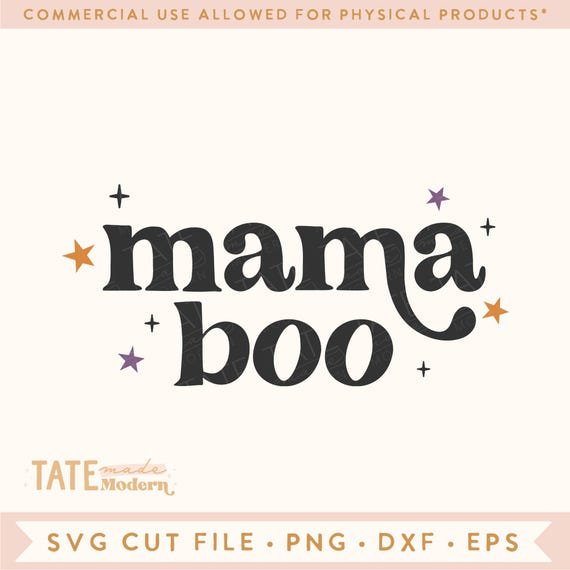 Mama boo SVG cut file - Retro halloween svg, halloween mama shirt svg, spooky mama svg, mommy and me svg - Commercial Use, Digital File