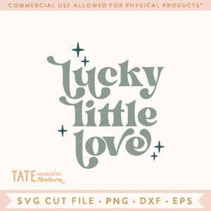 File di taglio SVG piccolo amore fortunato - Boho St. Patricks Day in formato SVG, Shamrock in formato SVG per body, mamma e me irlandese in formato SVG - Uso commerciale, File digitale