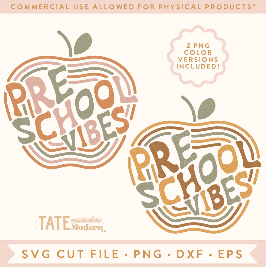 Preschool Vibes SVG Cut File - Retro Back to School Svg, Retro ...