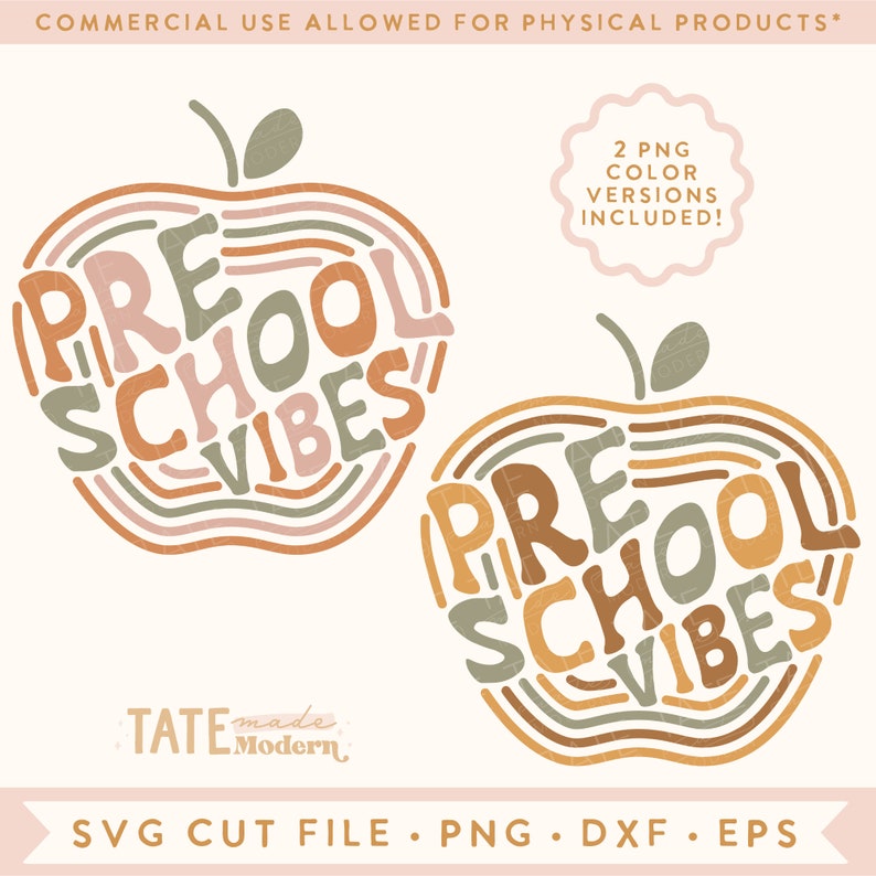 Preschool Vibes SVG Cut File - Retro Back to School Svg, Retro ...