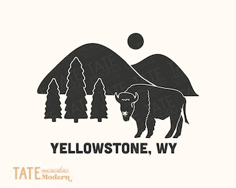 Yellowstone National Park retro SVG cut file, Yellowstone Wyoming png, Wyoming state retro svg - Commercial Use, Digital File