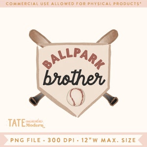 Ballpark Brother PNG file - watercolor baseball png, baseball kid png, red baseball png - Commercial Use, Digital File