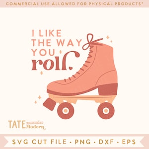 Ik hou van de manier waarop je SVG gesneden bestand rolt - Retro Valentijnsdag svg, rolschaats Valentijn svg, Valentijn png - Commercieel gebruik, Digitaal bestand